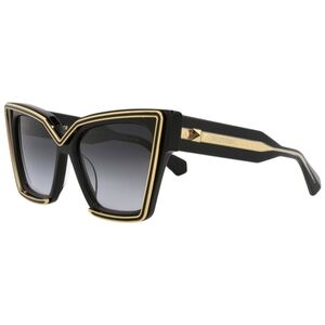 Valentino Black and Gold Statement Cat-Eye Sunglasses